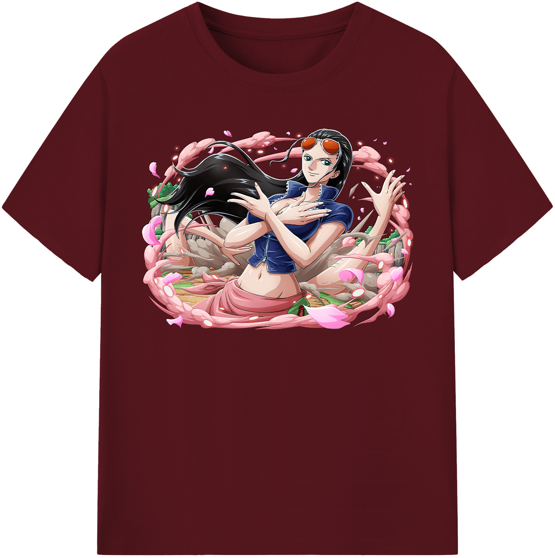 ワンピース ニコ・ロビン ONE PIECE Nico Robin 綿100％半袖Tシャツ（フロントプリント）